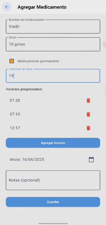 miMedicina - Agregar medicamento